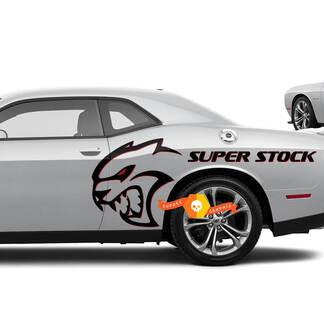 Dos colores Hellcat Red Eye Super Stock calcomanías laterales pegatinas para Dodge Challenger Redeye o cargador
