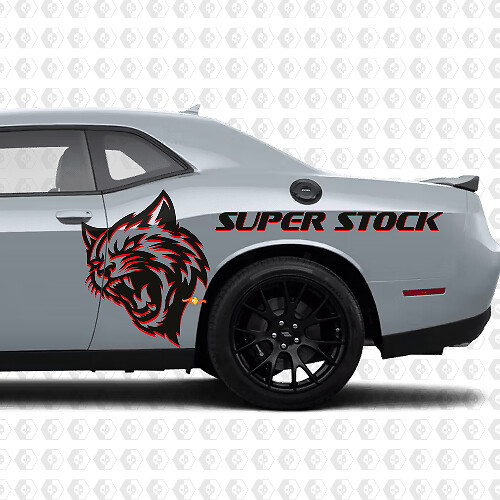 Kit de calcomanías de vinilo laterales Wildcat Super Stock para Dodge Challenger o Charger