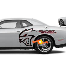 Calcomanías Laterales de Vinilo Hellcat Super Stock para Dodge Challenger o Charger_2