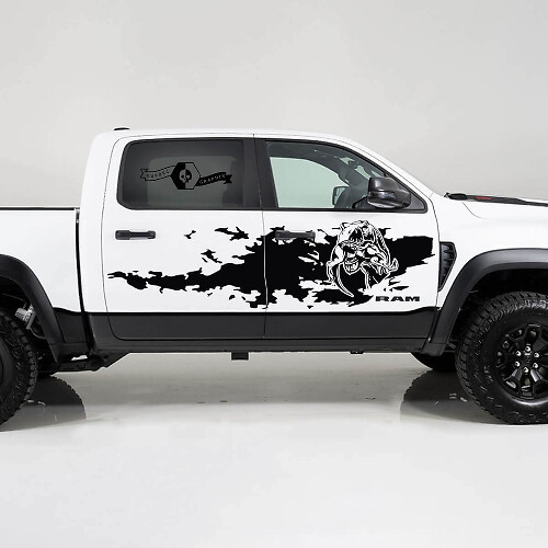 Kit de vinilos laterales estilo salpicaduras de barro TRX para Dodge Ram1500 2021+