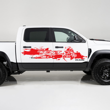 Etiqueta de vinilo lateral estilo destruido personalizado para Dodge Ram 1500_2