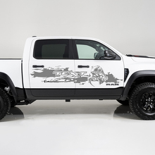 Etiqueta de vinilo lateral estilo destruido personalizado para Dodge Ram 1500_3