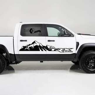 2x Dodge Ram TRX Rebel 2022 2023 1500 Side Splash TRX Eating Raptor Mountains Truck Vinilo Calcomanía Gráfico
