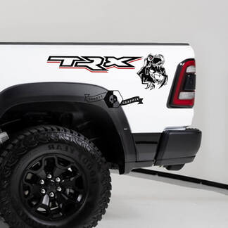 Par Dodge Ram TRX 2020 - 2023 TRX Eating Raptor Bed Side Decal Truck Vinilo Gráfico 2 colores
