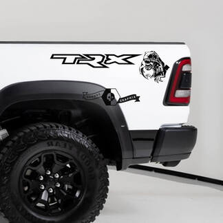 Par Dodge Ram TRX 2020 - 2023 TRX Eating Raptor Bed Side Decal Truck Vinilo Gráfico -2
