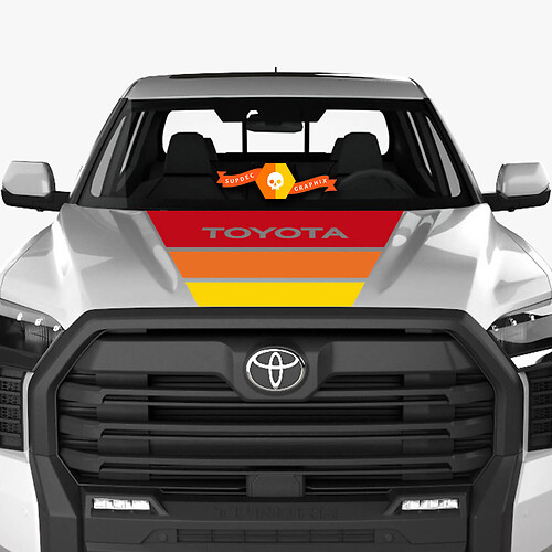 Adhesivo de vinilo con rayas retro para capó Toyota Tundra 2023-2026
