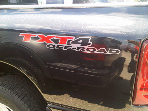 TXT4 Off Road Outline Lettering Pair Lateral de caja Adhesivo de vinilo para Dodge Dakota TRX4