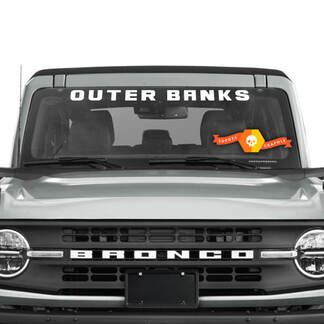 Bronco Outer Banks Logo Vinilo Calcomanía Parabrisas Banner
