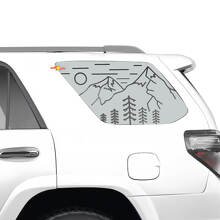 Adhesivo Vinilo para Ventana Lateral de Paisaje de Montañas y Bosque para Toyota 4Runner_2
