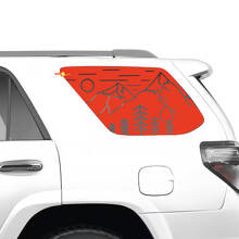 Adhesivo Vinilo para Ventana Lateral de Paisaje de Montañas y Bosque para Toyota 4Runner_3