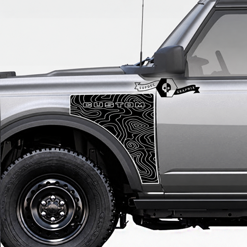 Everglades CUSTOM Topographic Map — Pegatina de vinilo (guardabarros) para Ford Bronco
