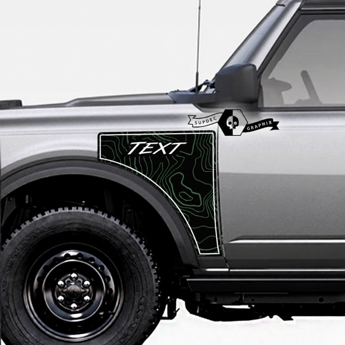 Par Musclecar horse Logo Mapa topográfico Estilo Everglades Panel lateral Vinilo Calcomanía Pegatina Gráficos Kit 1
