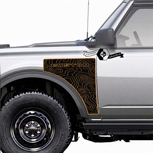 Everglades CUSTOM Gold Topographic Map — Pegatina de vinilo (guardabarros) para Ford Bronco