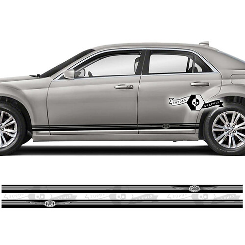 Par Chrysler 300 Rocker Panel Graphics Strip Vinilo Calcomanías Pegatinas
