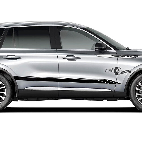 Kit de calcomanías de vinilo con franjas laterales estilo racing para Lincoln Aviator 2023