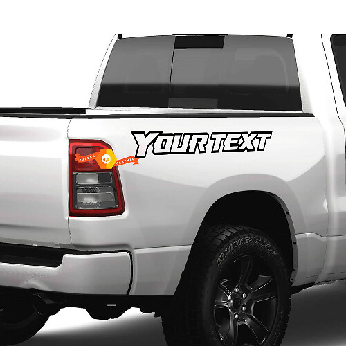 Pegatina de vinilo de contorno de texto personalizado para cabecera para Dodge Ram 1500