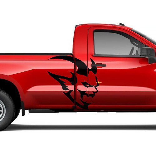Juego de calcomanías laterales de vinilo Demon Head para Chevy Silverado