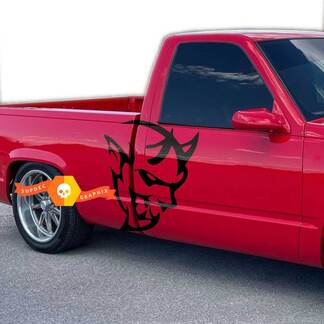 Dodge Demon en Chevy Silverado Lado grande Logo Car Vinyl Decal Graphic Sticker Cast
