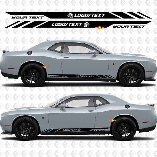 Vinilo adhesivo de franjas estilo Wildcat personalizadas para paneles laterales para Dodge Challenger