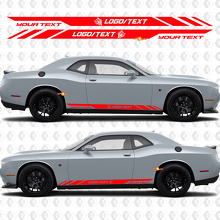 Vinilo adhesivo de franjas estilo Wildcat personalizadas para paneles laterales para Dodge Challenger_2