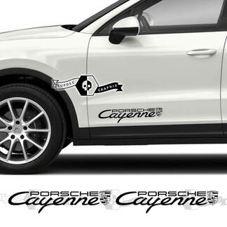 2x Porsche 2023 Porsche Cayenne Logo Calcomanía para puerta Pegatinas
