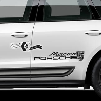 2x Porsche 2023 Porsche Macan Logotipo Calcomanía para puerta Pegatinas
