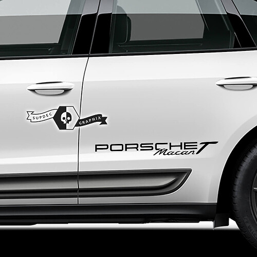 2x Porsche 2023 Porsche Macan Logotipo Calcomanía para puerta Pegatinas
