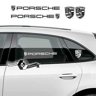 2x Porsche 2023 Porsche Cayenne Macan Window Logo Vinilo Calcomanías Calcomanías Pegatinas
