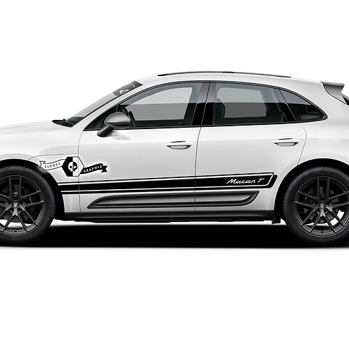 2x Porsche 2023 Porsche Macan T Side Trim Stripes Puertas Calcomanías Pegatinas
