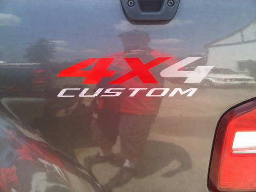 Pegatina Vinilo Personalizada Dos Tonos Letras 4X4 para Lateral de Cama Ford F-150