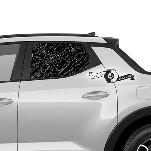 Calcomanías de vinilo para ventana trasera lateral de Hyundai Santa Cruz