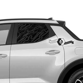 Par Hyundai Santa Cruz lado cama contorno mapa ventana vinilo pegatinas calcomanía gráfico
