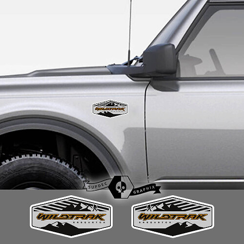 Calcomanía de Vinilo con Franja y Emblema de Montaña Sasquatch para Musclecar Bronco Wildtrak