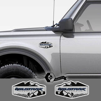 2 nuevo Ford Bronco Wildtrak montañas calcomanía vinilo emblema Sasquatch gris pegatina raya para Ford Bronco
