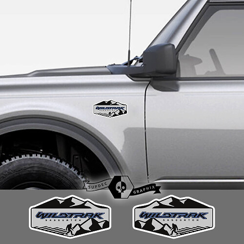 Calcomanía de vinilo con emblema de montaña Sasquatch para Musclecar Bronco Wildtrak