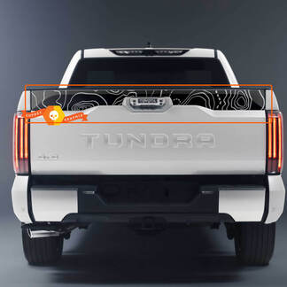 Portón trasero Toyota Tundra 2023 TRD todoterreno mapa topográfico pegatinas de vinilo calcomanía
