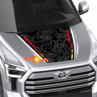Mapa topográfico de capó TRD 4X4 Off Road Wrap Decal para Toyota Tundra Tercera generación XK70 2021-up Sticker Graphics SupDec Design
