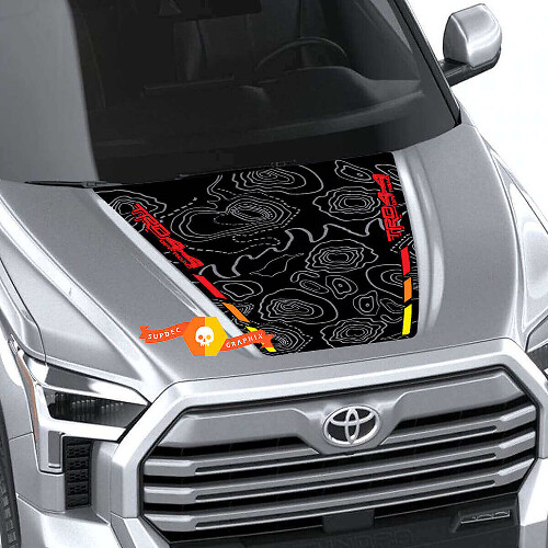Adhesivo Vinilo Topográfico TRD 4X4 Off Road para Capó Toyota Tundra XK70 2021-presente