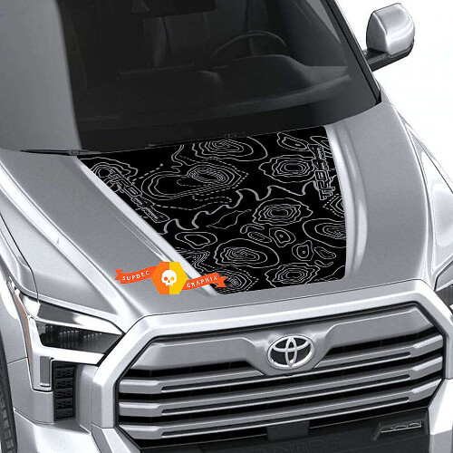 Adhesivo de vinilo con mapa topográfico estilo TRD para capó Toyota Tundra 2021+