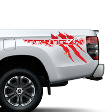 Kit de calcomanías de vinilo estilo Raptor para arañazos de garras laterales de la cama para Mitsubishi Triton
 3