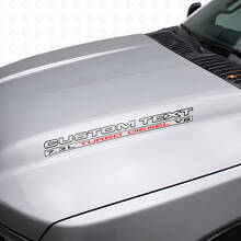 Calcomanía de vinilo para capó con letras contorneadas 7.3L Turbo Diesel V8 para musclecar y camión_4