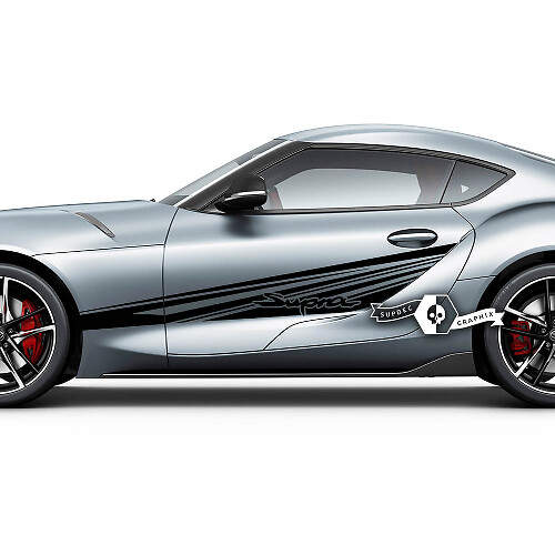 Toyota Supra MKV A90 A91 Puertas Líneas laterales Rayas Gráficos de carreras Calcomanías Pegatinas
