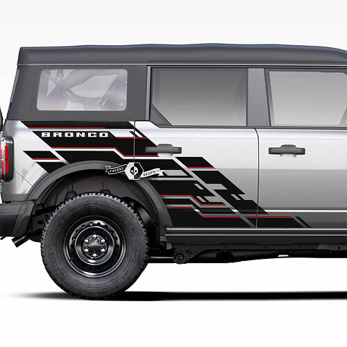 Calcomanías de Gráficos Geométricos Antisalpicaduras para Puerta Lateral y Guardabarros de Caja 3 para Ford Bronco