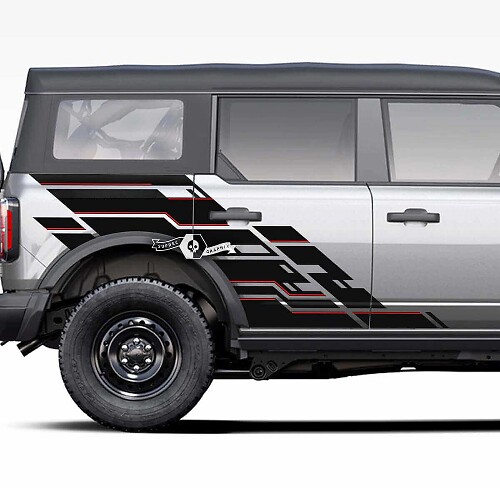 Calcomanías de Gráficos Geométricos Antisalpicaduras para Puerta Lateral y Guardabarros de Caja 3 para Musclecar horse