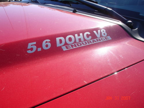 Calcomanía de vinilo para capó 5.6L DOHC V8 ENDURANCE para Nissan Titan