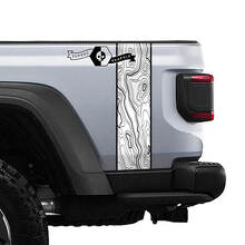 Jeep Gladiator JT Rubicon Mojave Mapa topográfico Franja lateral trasera Gráficos de vinilo
 2