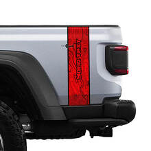 Gráficos de vinilo con raya lateral trasera de mapa topográfico personalizado para Jeep Gladiator JT Rubicon Mojave 3