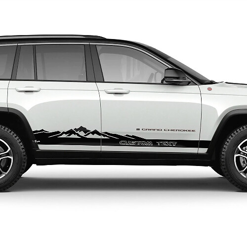 Par Jeep Grand Cherokee SRT TrackHawk o Trailhawk Panel basculante lateral Mapa topográfico de montaña Logotipo Vinilo adhesivo Calcomanía gráfica
