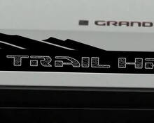 Par Jeep Grand Cherokee SRT TrackHawk o Trailhawk Panel basculante lateral Mapa topográfico de montaña Logotipo Vinilo adhesivo Calcomanía gráfica
 2