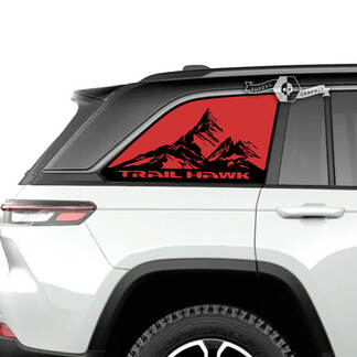 Par Jeep Grand Cherokee SRT TrackHawk Side Glass Window Mountain Vinilo Calcomanía Gráfico
